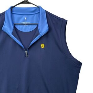 Fairway & Greene Yeamans Hall Club Golf Vest XXL Navy Blue Tech Quarter Zip YHC